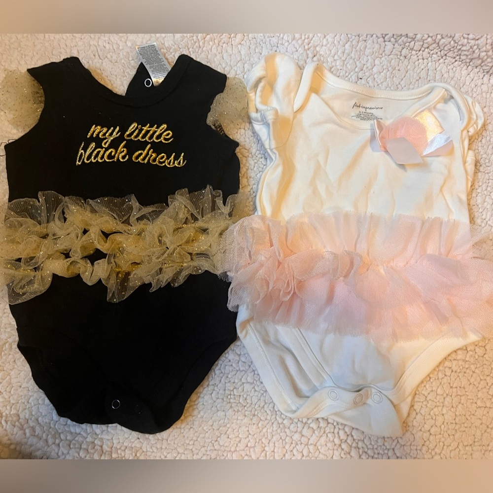 My Little Black Dress & Pink Tutu Infant One-Piece Bodysuits